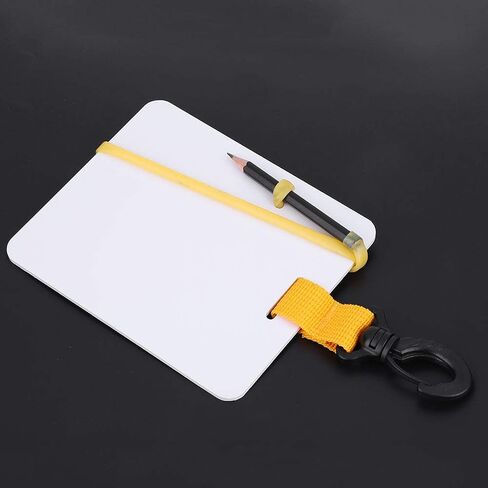 Underwater Writing Slate with Swivel Clip Pencil Lightweight Board for Diving Swimming Water Sports in Kuwait