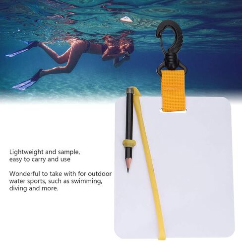 Underwater Writing Slate with Swivel Clip Pencil Lightweight Board for Diving Swimming Water Sports in Kuwait