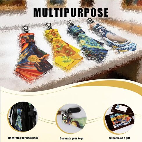 Glasses Cleaning Cloth, 6PCSWorld Classic Art Design Microfiber Eye Glass Cleaner Keychain Eyeglasses, Screens Lenses Sunglasses, Double Sided Printing Cleaning Wipes Portable Travel Ideal Art Gift in Saudi Arabia