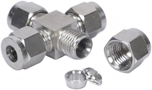 1PC 304 Stainless Steel Double Ferrule Straight Cross Fitting 6mm Tube Hex 4-Way Equal Diameter Cross Joint in Kuwait