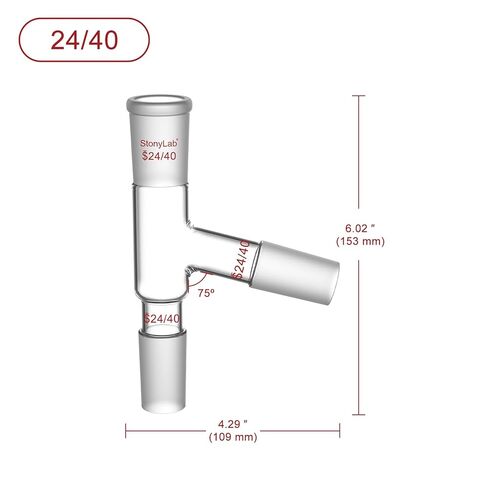 stonylab Glass Adapter, Borosilicate Glass 3 Way Distilling Adapter with 24/40 Joints Lab Glassware for Distillation Apparatus in Saudi Arabia