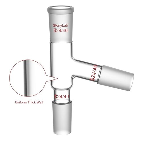 stonylab Glass Adapter, Borosilicate Glass 3 Way Distilling Adapter with 24/40 Joints Lab Glassware for Distillation Apparatus in Saudi Arabia