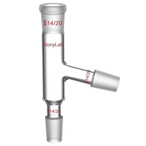 stonylab Glass Adapter, Borosilicate Glass 3 Way Distilling Adapter with 24/40 Joints Lab Glassware for Distillation Apparatus in Saudi Arabia