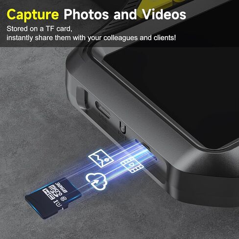 كاميرا منظار مزدوجة العدسات مع ضوء، كاميرا فحص شاشة IPS مقاس 5.0 بوصة، منظار محمول بدقة 1080 بكسل عالي الدقة مع 8 مصابيح LED، عدسة مقاومة للماء IP67 مقاس 7.9 ملم مع كابل شبه صلب بطول 16.5 قدمًا in Kuwait