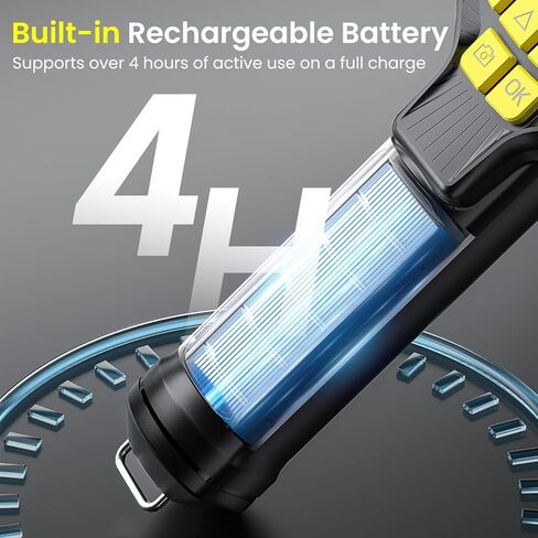 كاميرا منظار مزدوجة العدسات مع ضوء، كاميرا فحص شاشة IPS مقاس 5.0 بوصة، منظار محمول بدقة 1080 بكسل عالي الدقة مع 8 مصابيح LED، عدسة مقاومة للماء IP67 مقاس 7.9 ملم مع كابل شبه صلب بطول 16.5 قدمًا in Kuwait