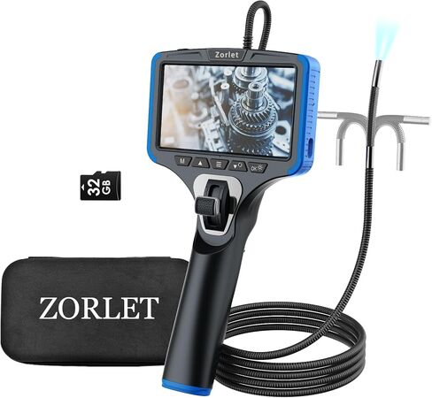 Two-Way Articulating Borescope Camera with Light, Industrial Endoscope Inspection Camera with 0.25 in Slim Articulated Probe, Waterproof Snake Scope for Mechanics & Engine Inspection - 5FT in Kuwait