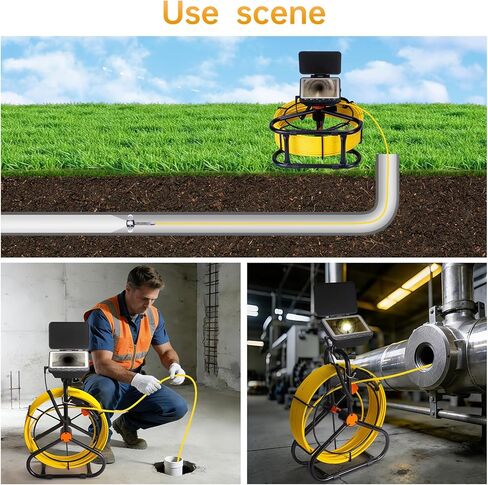 Sewer Camera 66ft,Drain Pipe Camera HD 4.3in Screen DVR 17MM Plumbing Snake Borescope with 12pcs LEDs Light, IP68 Sewer Inspection borescopes for Plumber(66ft/20M) in Kuwait