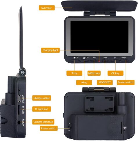 Sewer Camera 66ft,Drain Pipe Camera HD 4.3in Screen DVR 17MM Plumbing Snake Borescope with 12pcs LEDs Light, IP68 Sewer Inspection borescopes for Plumber(66ft/20M) in Kuwait
