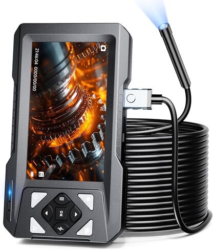 منظار داخلي صناعي Hayve مقاس 4.3 بوصة، كاميرا فحص بوريسكوب رقمية 1920 بكسل، [صور وفيديو] كاميرا مجاري مقاومة للماء IP67 مع 6 مصابيح LED، كابل شبه صلب بطول 16.5 قدم، وبطاقة 32 جيجابايت in Kuwait