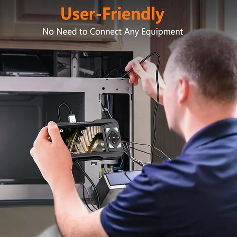 منظار داخلي صناعي Hayve مقاس 4.3 بوصة، كاميرا فحص بوريسكوب رقمية 1920 بكسل، [صور وفيديو] كاميرا مجاري مقاومة للماء IP67 مع 6 مصابيح LED، كابل شبه صلب بطول 16.5 قدم، وبطاقة 32 جيجابايت in Kuwait