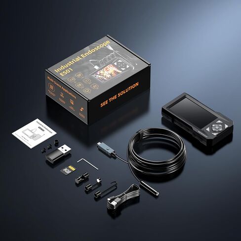 منظار داخلي صناعي Hayve مقاس 4.3 بوصة، كاميرا فحص بوريسكوب رقمية 1920 بكسل، [صور وفيديو] كاميرا مجاري مقاومة للماء IP67 مع 6 مصابيح LED، كابل شبه صلب بطول 16.5 قدم، وبطاقة 32 جيجابايت in Kuwait