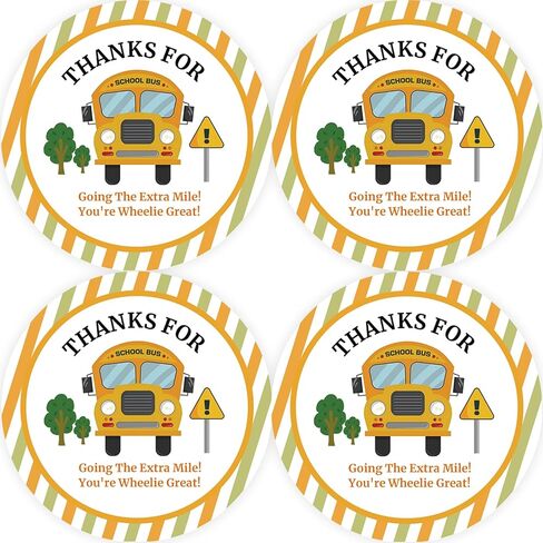 40pcs School Bus Thank You Stickers, Go The Extra Mile Transportation Thank You Stickers, School Bus Thanks Stickers, Bus Thank You Stickers for Birthday Thank Party Favors in Saudi Arabia