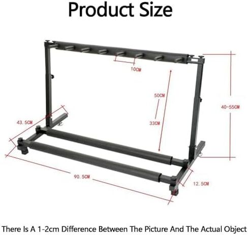 رف تخزين مضارب التنس، حامل مضارب التنس، حامل حامل جيتار متعدد، ارتفاع قابل للتعديل، رف تخزين كبير لنوادي المدارس الرياضية، 90.5 * 43.5 * 55 سم in Kuwait