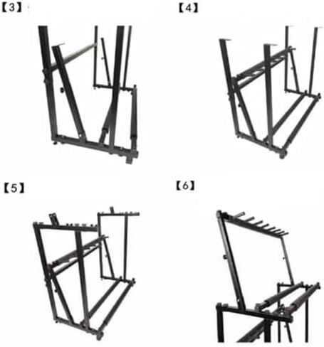 رف تخزين مضارب كرة الريشة، رف مضرب تنس قائم على الأرض، مضارب تنس فولاذية شديدة التحمل/رف تخزين مضارب كرة الريشة، ارتفاع قابل للتعديل، حامل عرض الكمان/الجيتار للبيع بالتجزئة in Kuwait