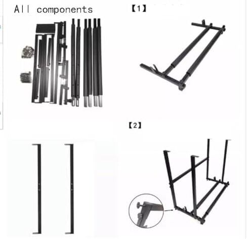 رف تخزين مضارب كرة الريشة، رف مضرب تنس قائم على الأرض، مضارب تنس فولاذية شديدة التحمل/رف تخزين مضارب كرة الريشة، ارتفاع قابل للتعديل، حامل عرض الكمان/الجيتار للبيع بالتجزئة in Kuwait