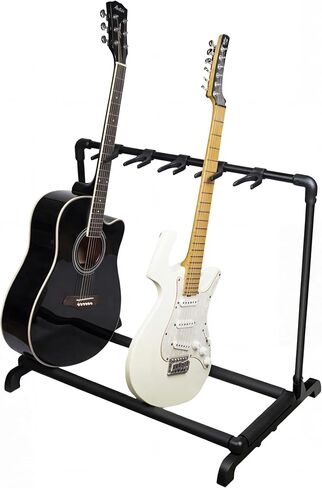 رف حامل جيتار متعدد قابل للطي من بريسيشن أوتو، يحمل 5 جيتار صوتي وكهربائي وباس، حامل جيتار معدني مع بطانة مطاطية مضادة للانزلاق، شاشة تخزين محمولة لاستوديو المسرح المنزلي in Kuwait