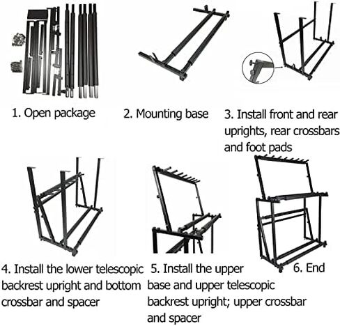 Black 2-Shelf Tennis Racket Holder, Heavy Duty Guitar Storage Stand for 14 Guitars, Badminton Racquet Rack for Home Gym, Playroom, Garage and School Dorm in Saudi Arabia