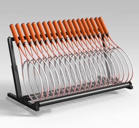 رف مضارب تنس قائم على الأرض، مضارب تنس فولاذية شديدة التحمل/رف تخزين مضارب كرة الريشة، ارتفاع قابل للتعديل، حامل عرض الكمان/الجيتار in Kuwait