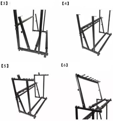 رف مضارب تنس قائم على الأرض، مضارب تنس فولاذية شديدة التحمل/رف تخزين مضارب كرة الريشة، ارتفاع قابل للتعديل، حامل عرض الكمان/الجيتار in Kuwait