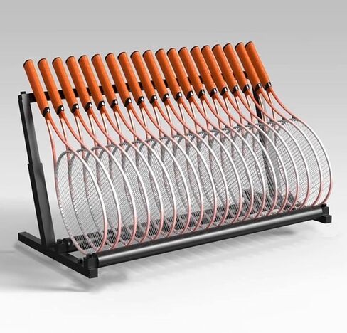 رف مضارب تنس قائم على الأرض، مضارب تنس فولاذية شديدة التحمل/رف تخزين مضارب كرة الريشة، ارتفاع قابل للتعديل، حامل عرض الكمان/الجيتار in Kuwait