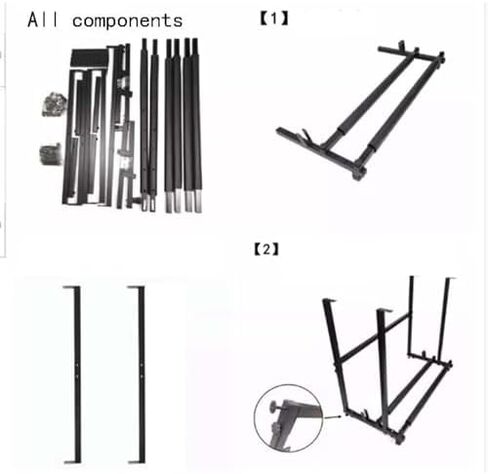 رف تخزين مضرب التنس، حامل مضرب تنس قابل للتعديل بارتفاع، رف تخزين كبير بطبقتين، لمضارب التنس/مضرب كرة الريشة/الكمان/الجيتار in Kuwait