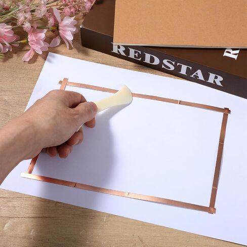 2 Rolls Copper Foil Tape for Stained Glass Soldering 0.24Inch x 65.6Ft Double Sided Conductive Copper Adhesive Strip for Paper Circuits DIY Home Décor in Saudi Arabia