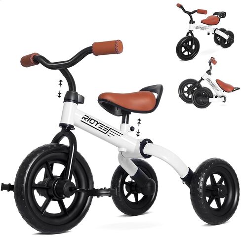 دراجة ثلاثية العجلات قابلة للطي 3 في 1 ودراجة توازن للأطفال الصغار من عمر 2 إلى 5 سنوات، دراجة ثلاثية العجلات لمدة عامين مع مقود ومقعد قابلين للتعديل، دراجة ثلاثية العجلات لمدة 3-5 سنوات مع لوحة يمكنك صنعها بنفسك، أبيض in Kuwait