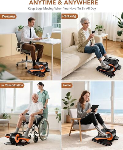 Under Desk Elliptical Exercise Machine, Electric Leg Exerciser As Seen On TV, 12 Speed Foot Exerciser While Sitting for Seniors, Portable Mini Seated Pedal Exerciser for Home Office in Kuwait