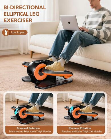 Under Desk Elliptical Exercise Machine, Electric Leg Exerciser As Seen On TV, 12 Speed Foot Exerciser While Sitting for Seniors, Portable Mini Seated Pedal Exerciser for Home Office in Kuwait