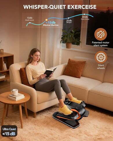 Under Desk Elliptical Exercise Machine, Electric Leg Exerciser As Seen On TV, 12 Speed Foot Exerciser While Sitting for Seniors, Portable Mini Seated Pedal Exerciser for Home Office in Kuwait