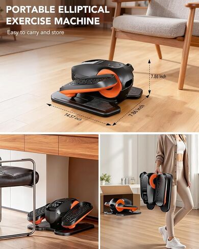 Under Desk Elliptical Exercise Machine, Electric Leg Exerciser As Seen On TV, 12 Speed Foot Exerciser While Sitting for Seniors, Portable Mini Seated Pedal Exerciser for Home Office in Kuwait