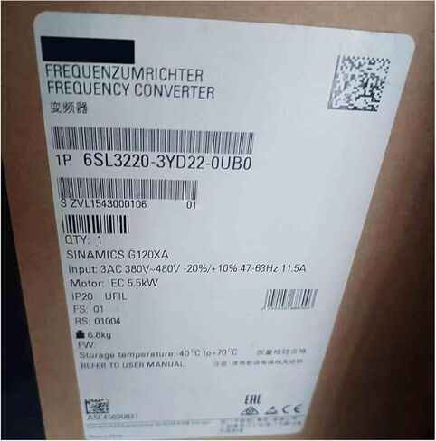 محول التردد المعجل 6SL3220-3YD22-0UB0 6SL32203YD220UB0 مختوم في صندوق ضمان لمدة سنة واحدة 6SL3220-3YD22-0UB0 in Saudi Arabia