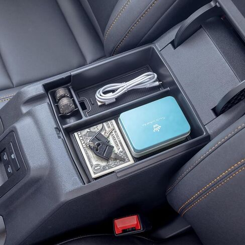 TOPINSTALL New Center Console Tray Compatible with 2021-2024 Ford Bronco Accessories, Full Size Bronco Armrest Storage Box Organizer ABS Plastic Black Insert (2/4 Door) (Not for Bronco Sport) in Kuwait