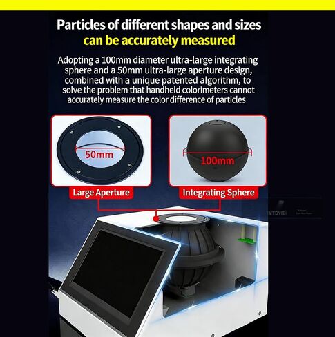 مقياس ألوان القهوة الرقمي ماستر مع 30+ مؤشر تقييم الضوء D65/D50/C 30+ مصادر الضوء، فتحة 50 مم، تخزين البيانات 10000، 2 درجة/10 درجات، واجهة USB للمراقبين in Kuwait