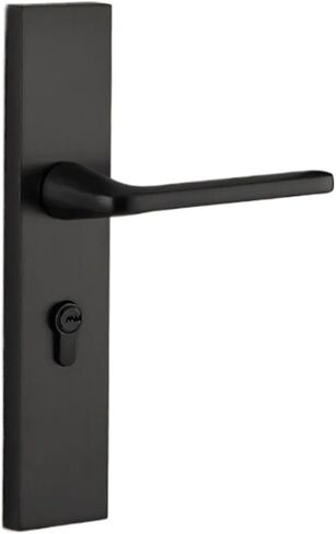 Door Lock Zinc Alloy One-Piece Handle Solid Wood Mute 1Pcs(Elegant Black) in Saudi Arabia