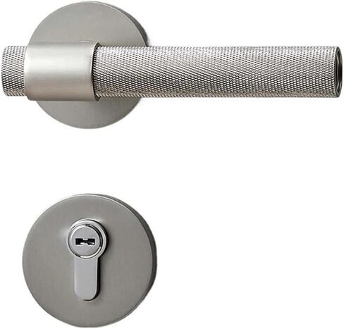 Brass Door Lock Set Silver Matt Brushed Interior Lever Handle 1Pcs(Privacy) in Saudi Arabia