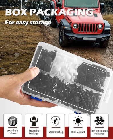 UNIGT 6 in 1 Bumper Retainer Clips with Fastener Remover Compatible with Jeep Wrangler Chrysler Dodge Ram Plastic Rivets Replace# 6506007AA / 6502625/6503598-121Pcs in Kuwait