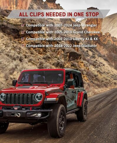 UNIGT 6 in 1 Bumper Retainer Clips with Fastener Remover Compatible with Jeep Wrangler Chrysler Dodge Ram Plastic Rivets Replace# 6506007AA / 6502625/6503598-121Pcs in Kuwait