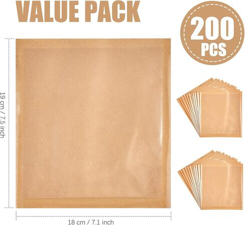 200 عبوة من أكياس الخبز القابلة للغلق بالحرارة مع نافذة، وأكياس الخبز المقاومة للدهون من ورق كرافت لتغليف البسكويت والدونات والمعجنات وغيرها من الهدايا (7.1 × 7.5 بوصة) in Kuwait