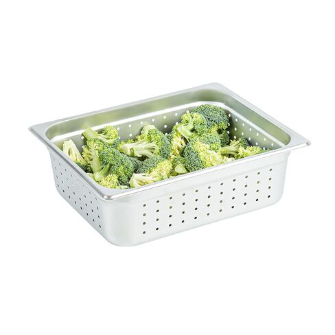 Restaurantware طاولة البخار عموم 6 حزمة من نصف الحجم الفولاذ المقاوم للصدأ مثقب عموم الفندق مكافحة المربى 4 بوصة عميق الفضة المطبخ التجاري عموم 24 مقياس in Saudi Arabia