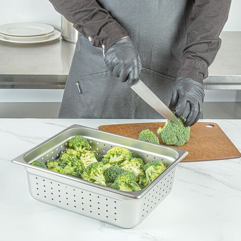 Restaurantware طاولة البخار عموم 6 حزمة من نصف الحجم الفولاذ المقاوم للصدأ مثقب عموم الفندق مكافحة المربى 4 بوصة عميق الفضة المطبخ التجاري عموم 24 مقياس in Saudi Arabia
