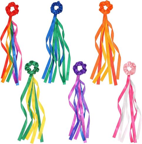 6Pack Rainbow Dance Wrist Ribbons Set, Rhythmic Gymnastics Wrist Ribbons for Dance, Rhythmic Gymnastics, Performance in Saudi Arabia
