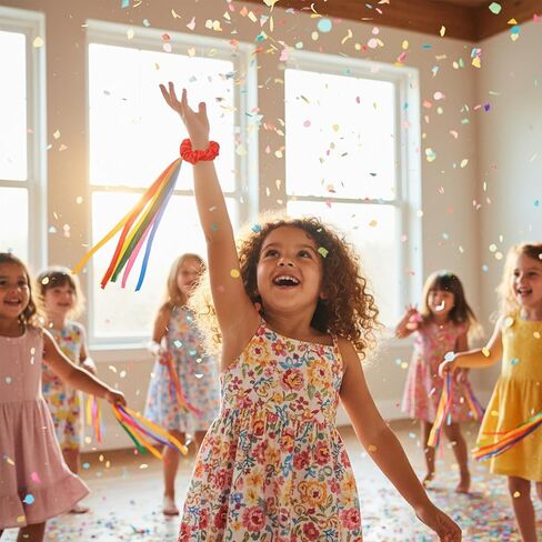 6Pack Rainbow Dance Wrist Ribbons Set, Rhythmic Gymnastics Wrist Ribbons for Dance, Rhythmic Gymnastics, Performance in Saudi Arabia