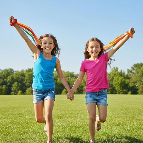 6Pack Rainbow Dance Wrist Ribbons Set, Rhythmic Gymnastics Wrist Ribbons for Dance, Rhythmic Gymnastics, Performance in Saudi Arabia