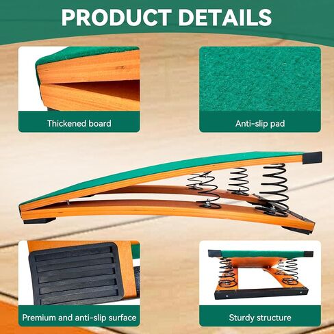 لوحة انطلاق للجمباز للأطفال، 4 زنبركات 31.5 بوصة × 19.7 بوصة، ألواح زنبركية للتدريب على الجمباز، لوحة زنبركية منحنية محمولة مع قاعدة حصيرة مضادة للانزلاق للتدريب، والتمارين الخارجية in Kuwait