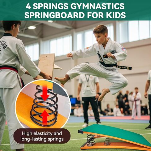 لوحة انطلاق للجمباز للأطفال، 4 زنبركات 31.5 بوصة × 19.7 بوصة، ألواح زنبركية للتدريب على الجمباز، لوحة زنبركية منحنية محمولة مع قاعدة حصيرة مضادة للانزلاق للتدريب، والتمارين الخارجية in Kuwait