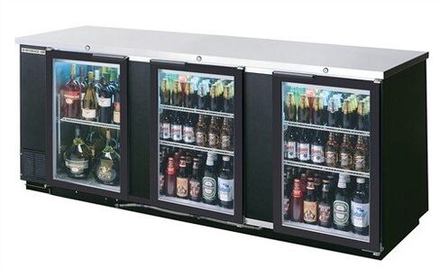 Beverage-Air BB72HC-1-G-PT-B-27 72" Pass Thru Back Bar Refrigerator - Black - Glass Door - 2" SS Top in Saudi Arabia