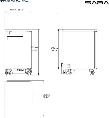 SABA 23" Back Bar Cooler, 27" Depth in Saudi Arabia