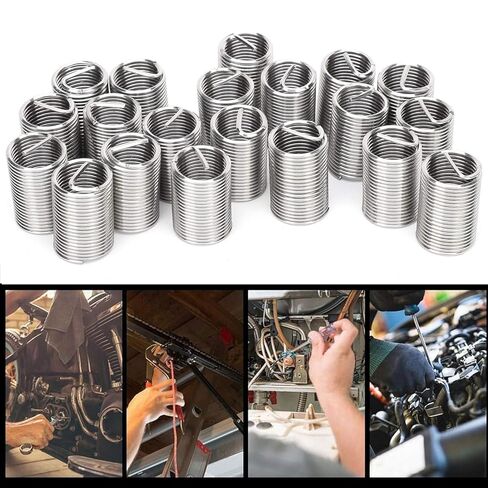 20pcs Wire Threaded Inserts, M22 x 2.5 Stainless Steel Helical Coiled Wire Thread Sleeve, Wire Thread Insert Sleeve Bushing Screw Protective(1.5D) in Saudi Arabia