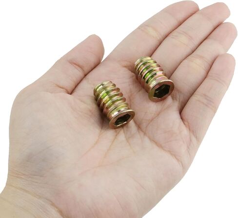 50 Pcs 5/16"-18-20mm Threaded Bolt Fastener Connector Inserts Hex Socket Drive Screw Assortment Nut Inserts Hardware with Hex for Home Wood Furniture in Saudi Arabia